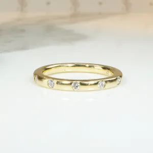 Smooth Gold and Diamond Band