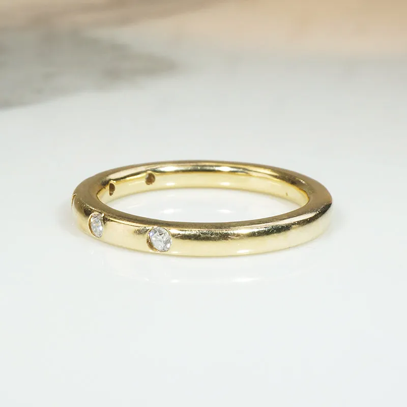 Smooth Gold and Diamond Band