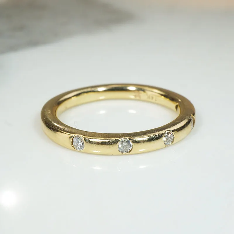 Smooth Gold and Diamond Band