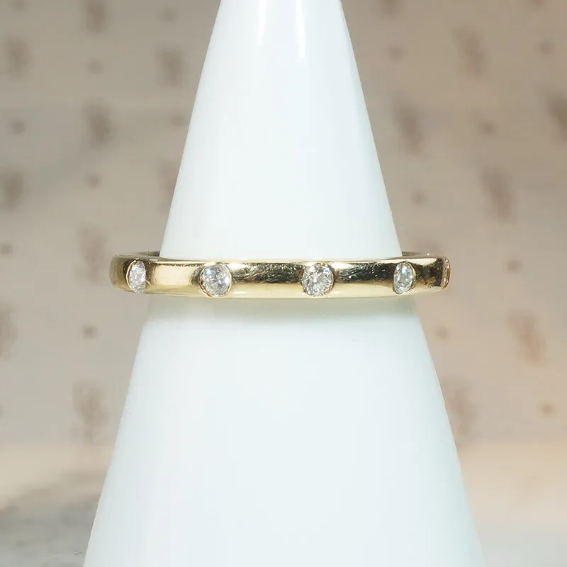 Smooth Gold and Diamond Band