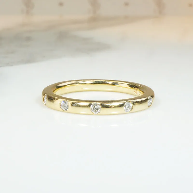 Smooth Gold and Diamond Band