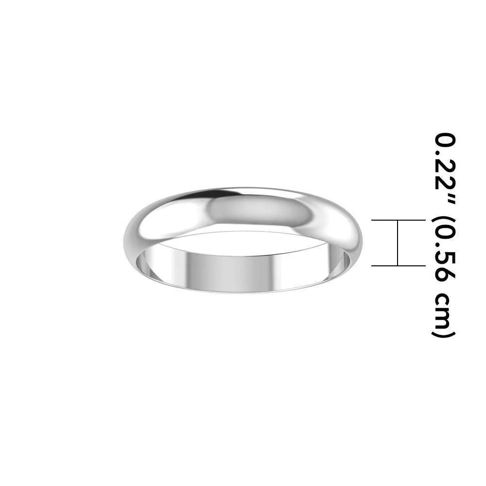 Smooth Silver Wedding Band Medium SM153