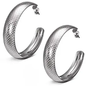 Snake Face Hoops Silver