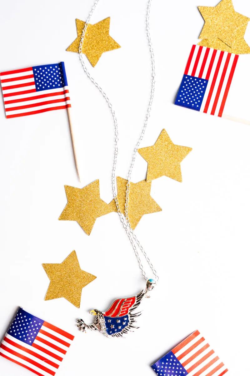 Soaring To Knew Heights Patriotic Necklace