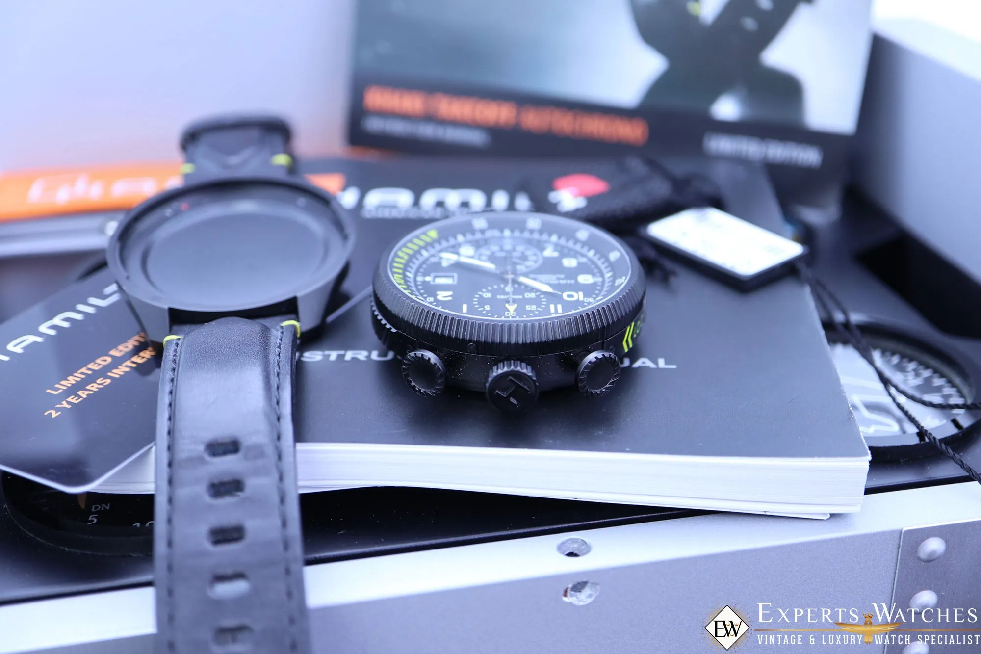 Sold!!! HAMILTON TAKEOFF Limited Edition H76786733 BullHead Chronograph KHAKI Aviation