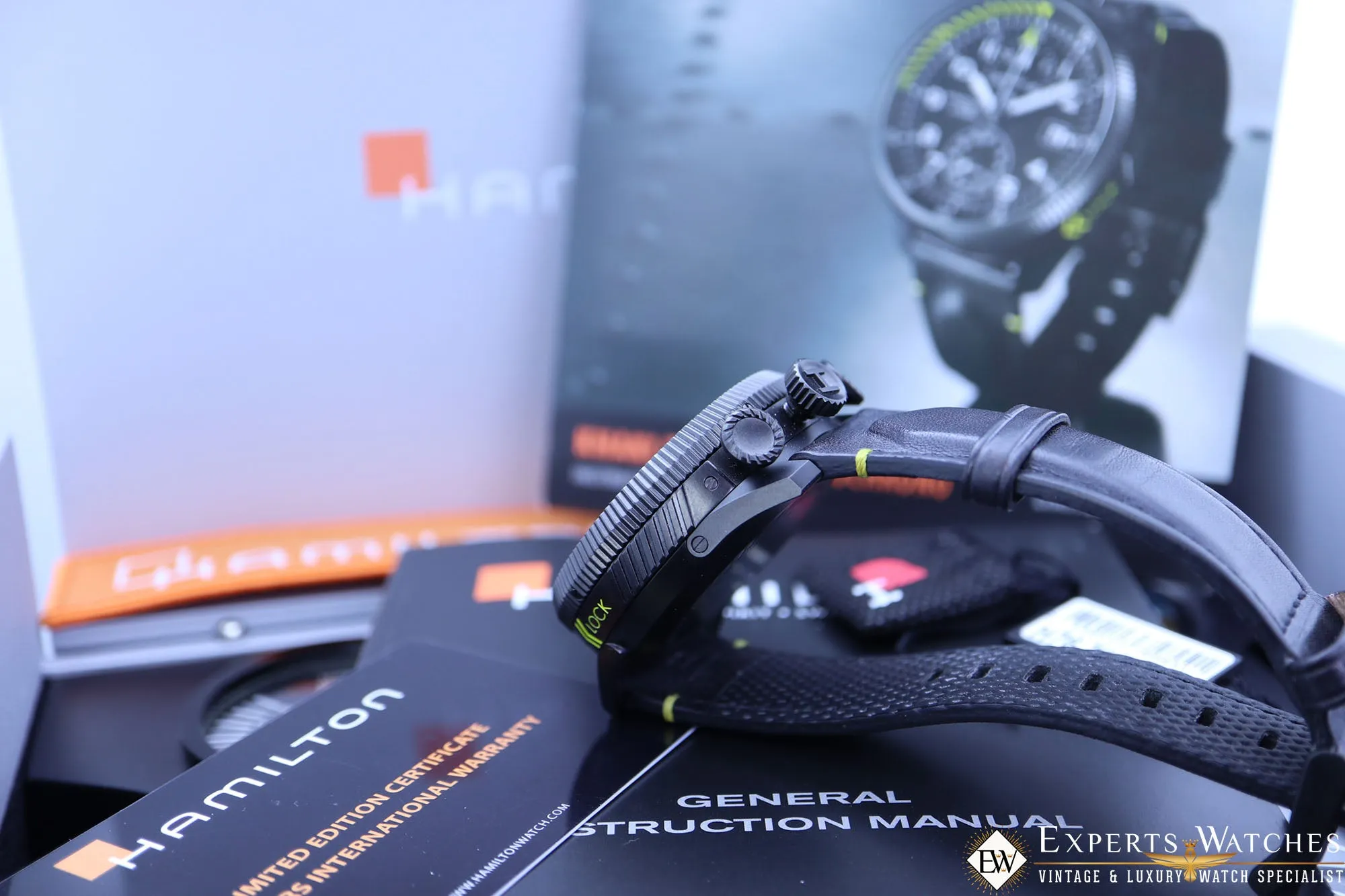 Sold!!! HAMILTON TAKEOFF Limited Edition H76786733 BullHead Chronograph KHAKI Aviation