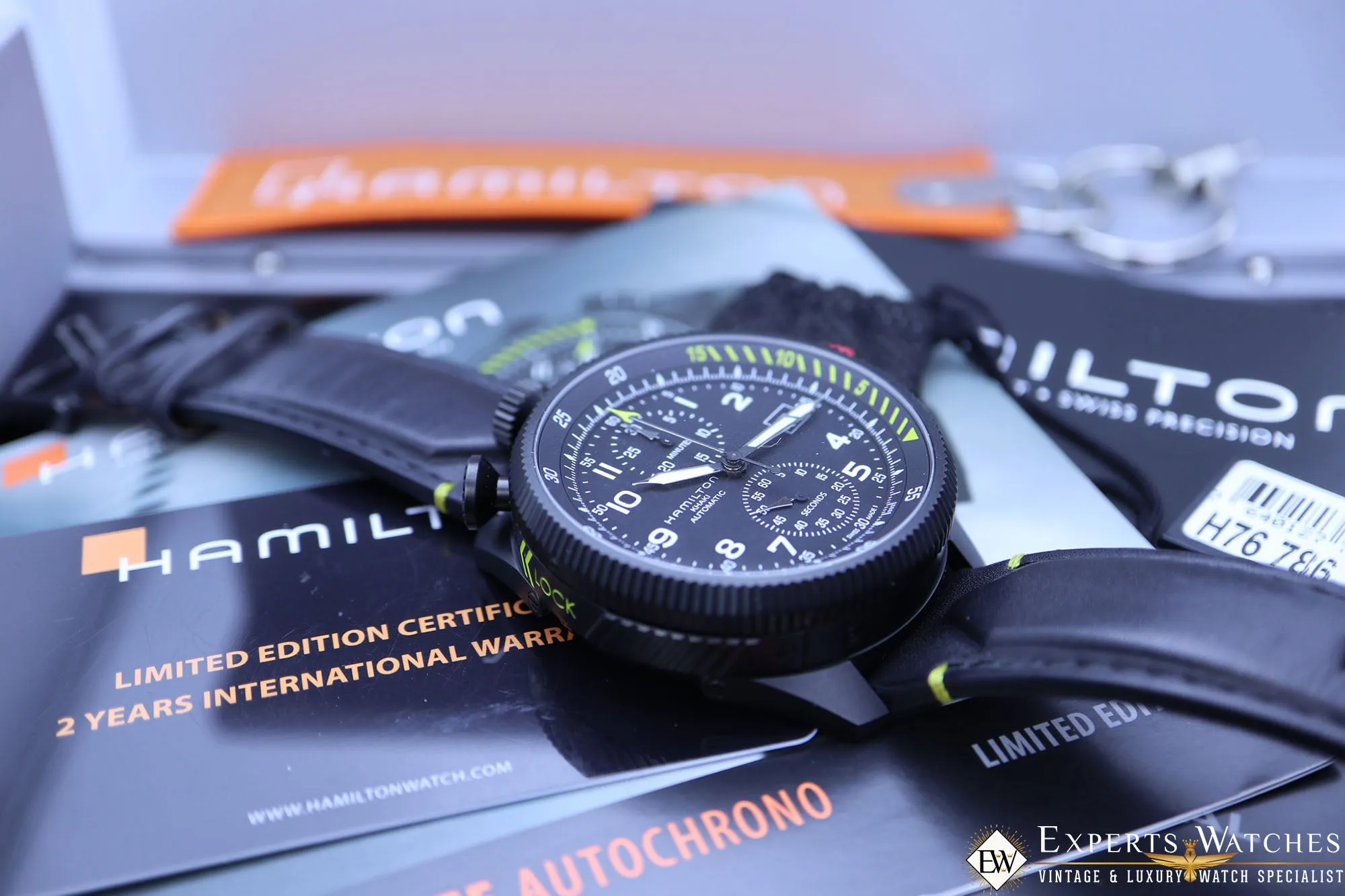 Sold!!! HAMILTON TAKEOFF Limited Edition H76786733 BullHead Chronograph KHAKI Aviation