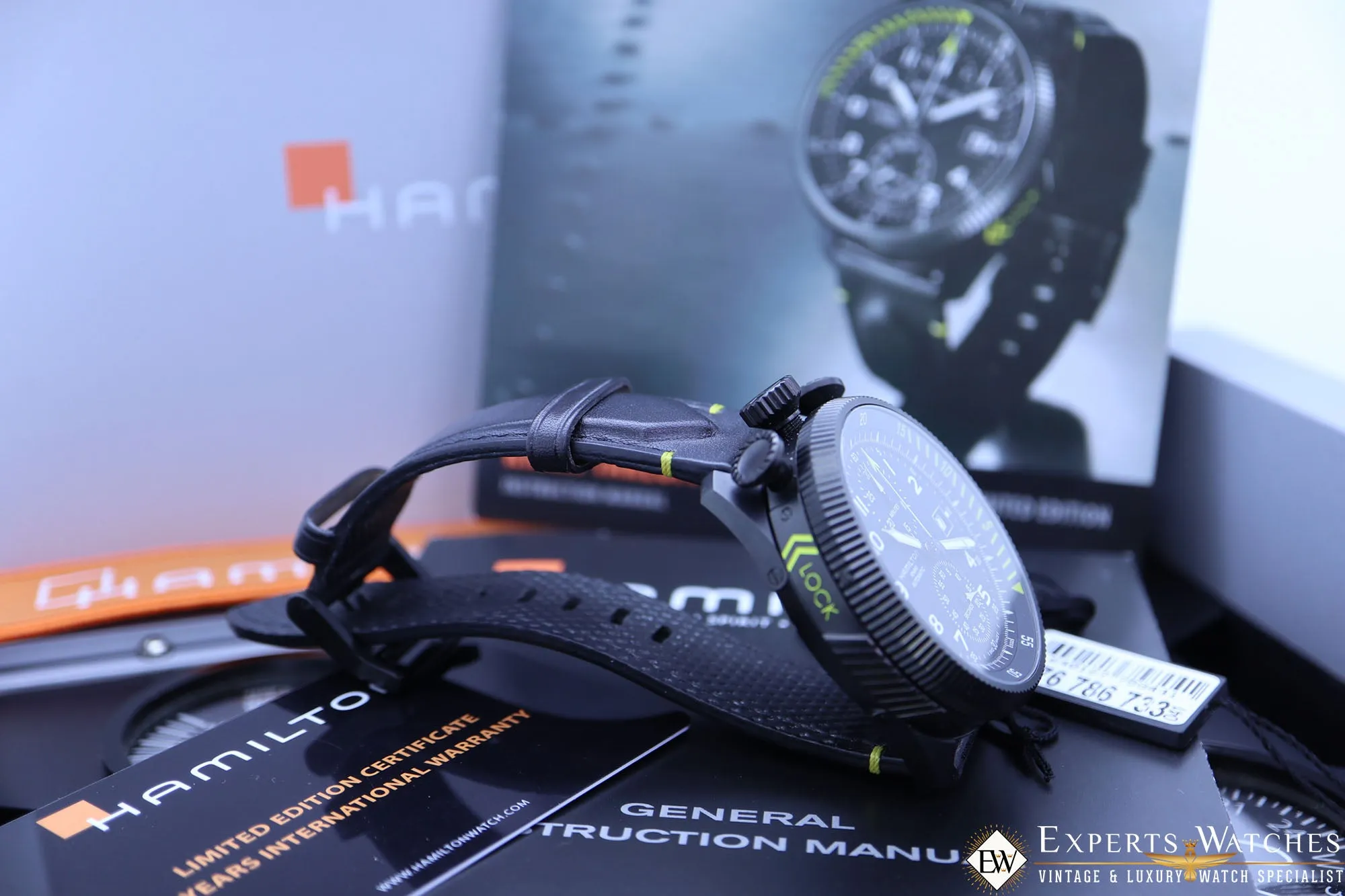 Sold!!! HAMILTON TAKEOFF Limited Edition H76786733 BullHead Chronograph KHAKI Aviation