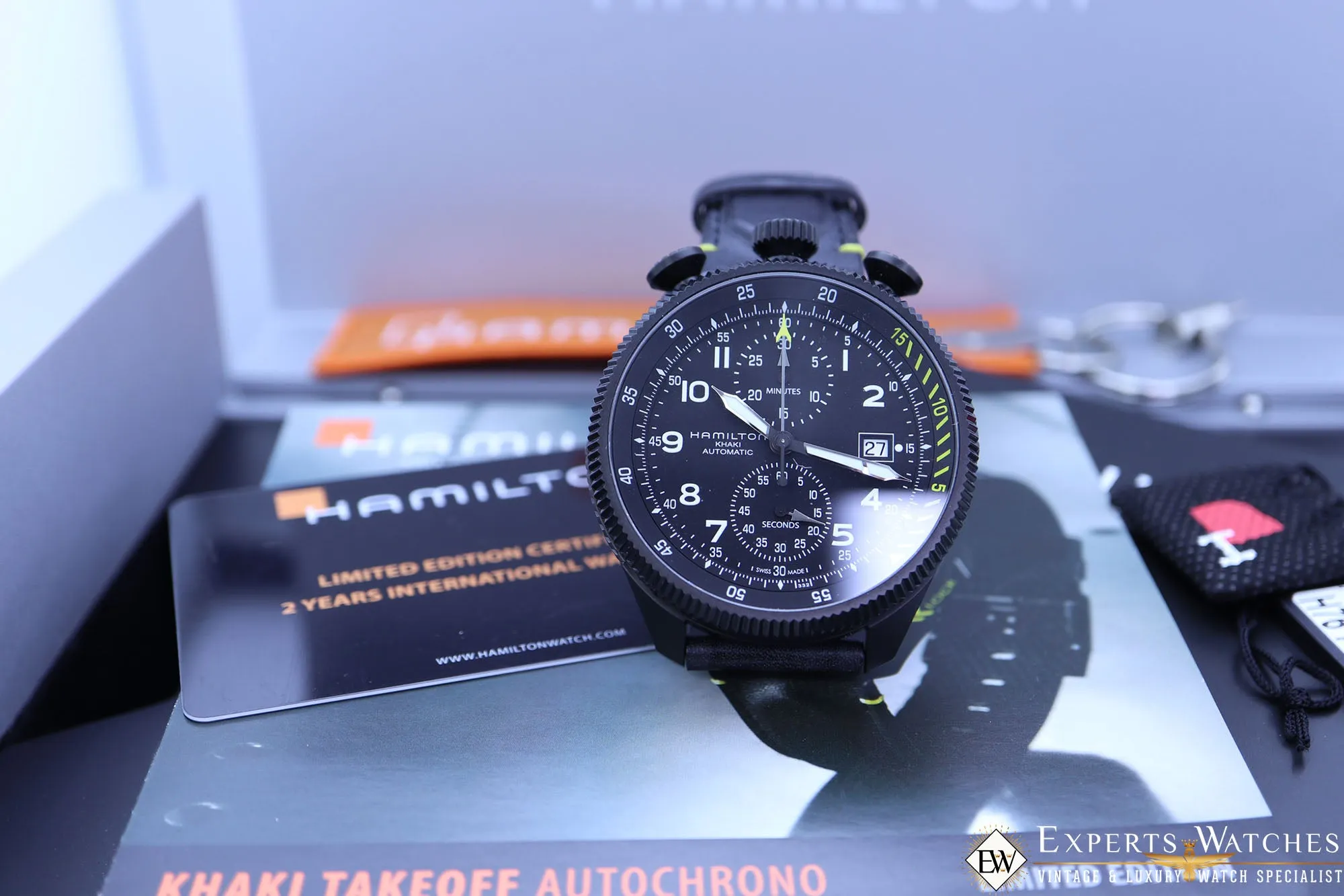 Sold!!! HAMILTON TAKEOFF Limited Edition H76786733 BullHead Chronograph KHAKI Aviation