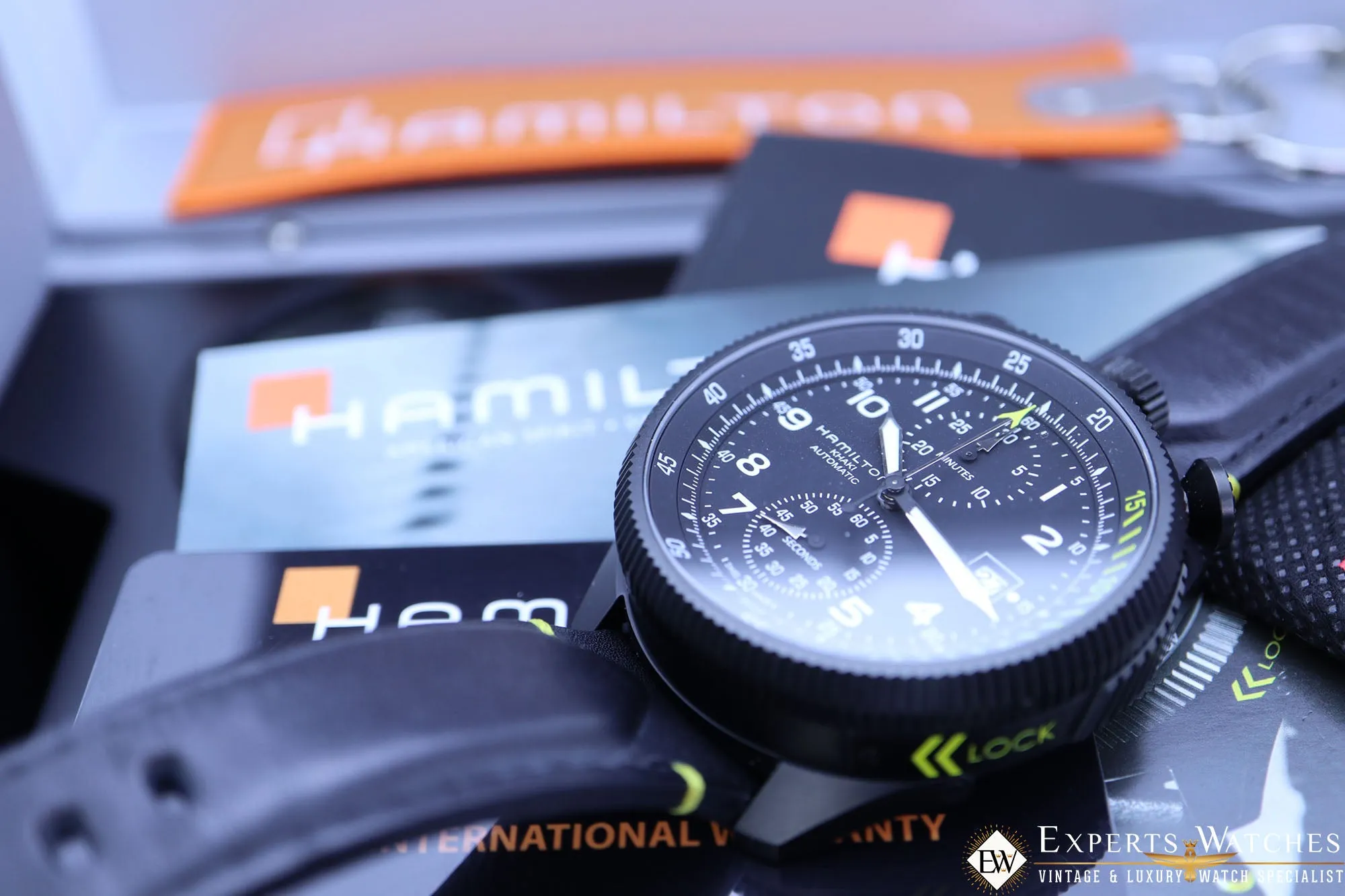 Sold!!! HAMILTON TAKEOFF Limited Edition H76786733 BullHead Chronograph KHAKI Aviation