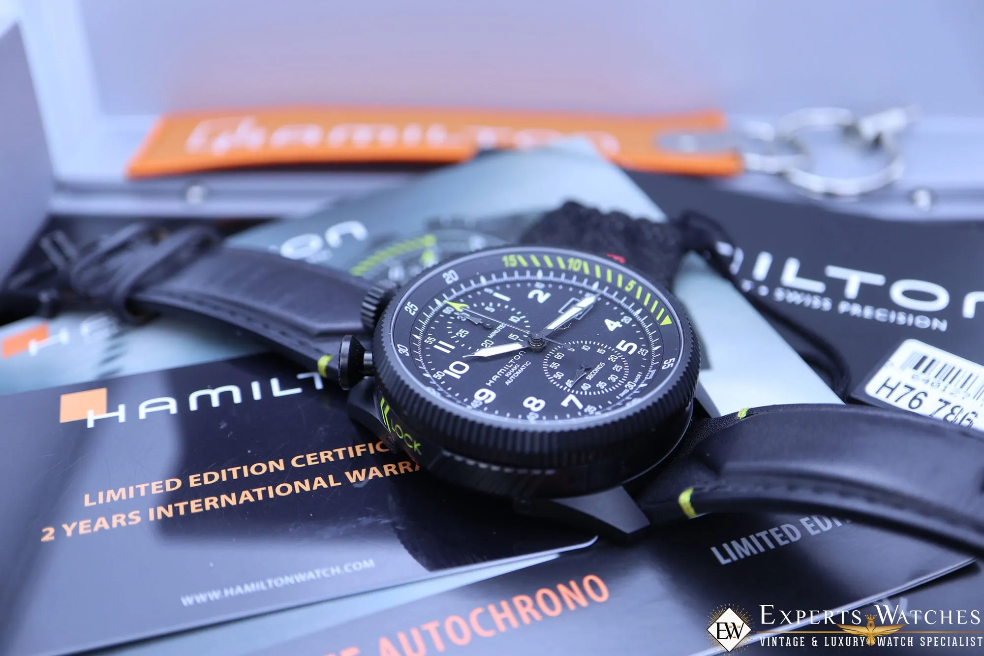 Sold!!! HAMILTON TAKEOFF Limited Edition H76786733 BullHead Chronograph KHAKI Aviation