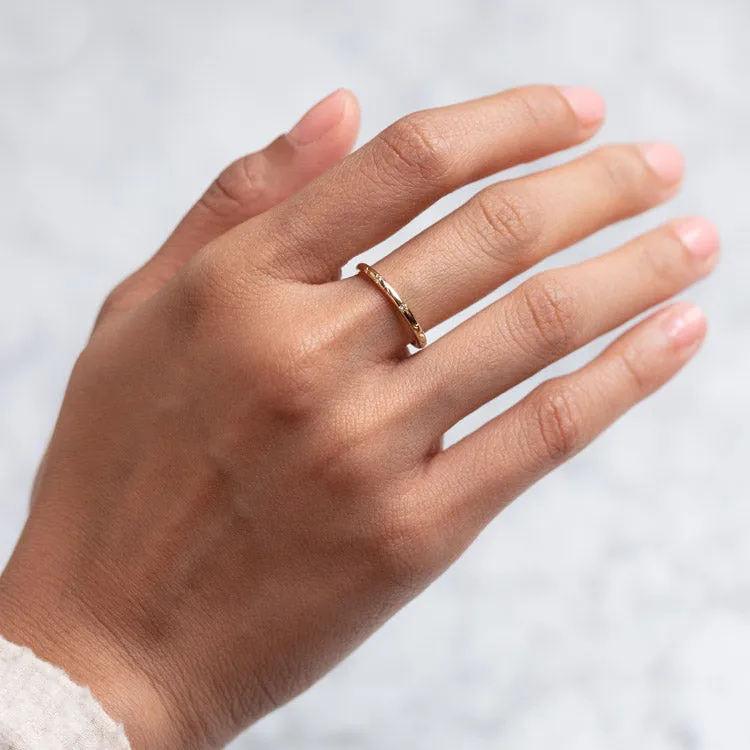 Solid Gold Starry White Sapphire Band