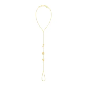 Solid Initials Hand Chain Bracelet