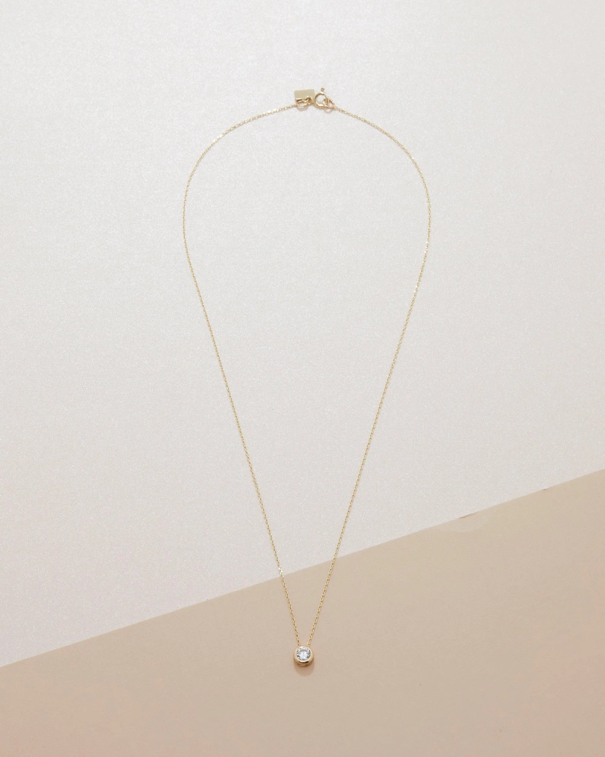 Solitaire Pendant Necklace - 18K Gold Vermeil