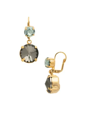 Sorrelli Dominique Dangle Earrings - Bright Gold Crystal Patina