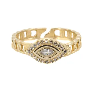 Sparkly Evil Eye Gold Ring