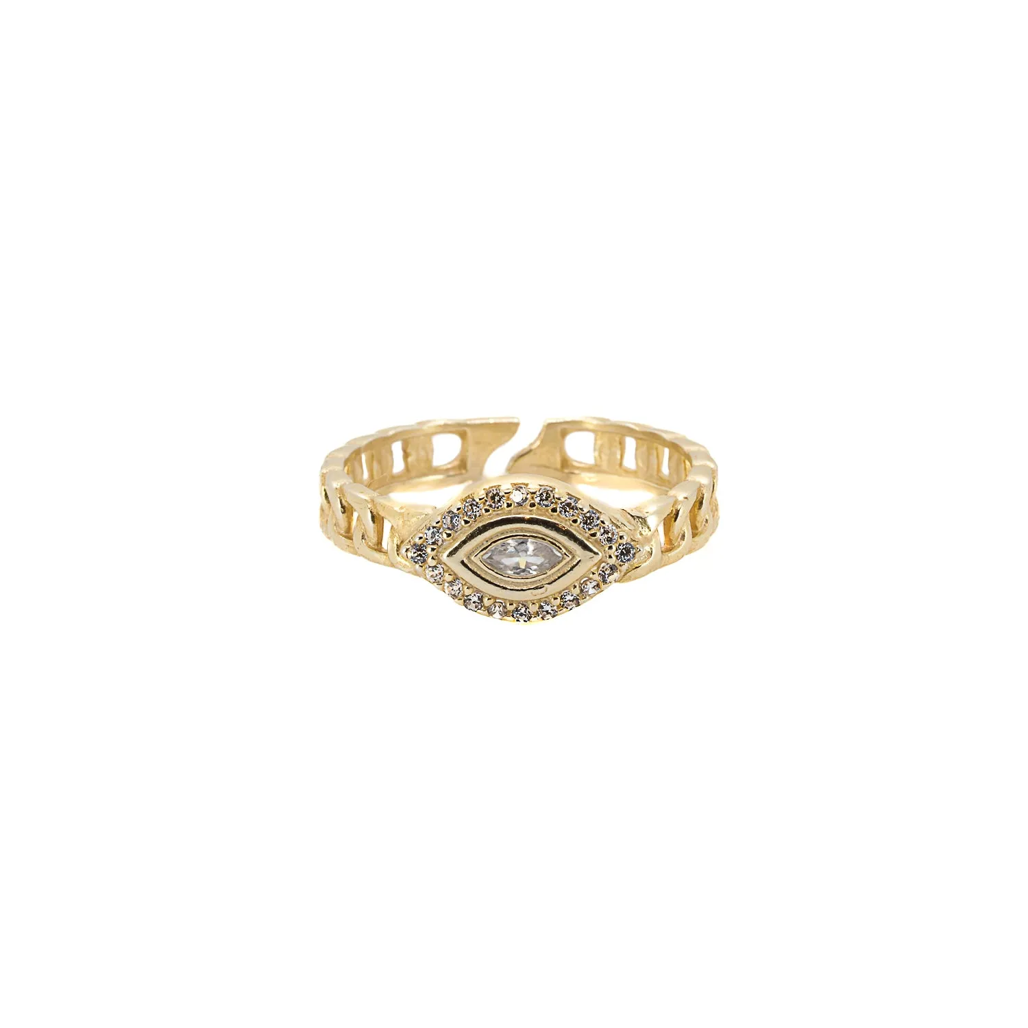 Sparkly Evil Eye Gold Ring