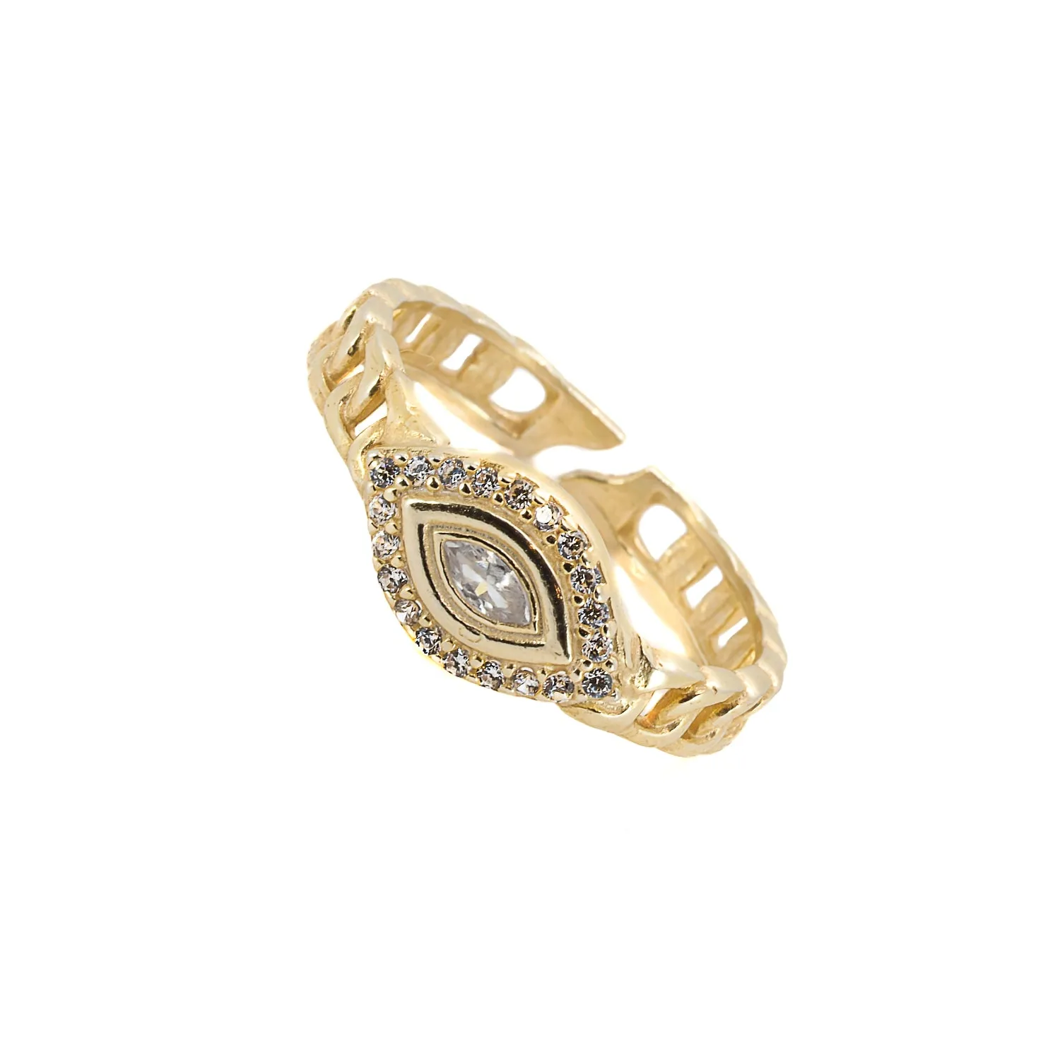 Sparkly Evil Eye Gold Ring