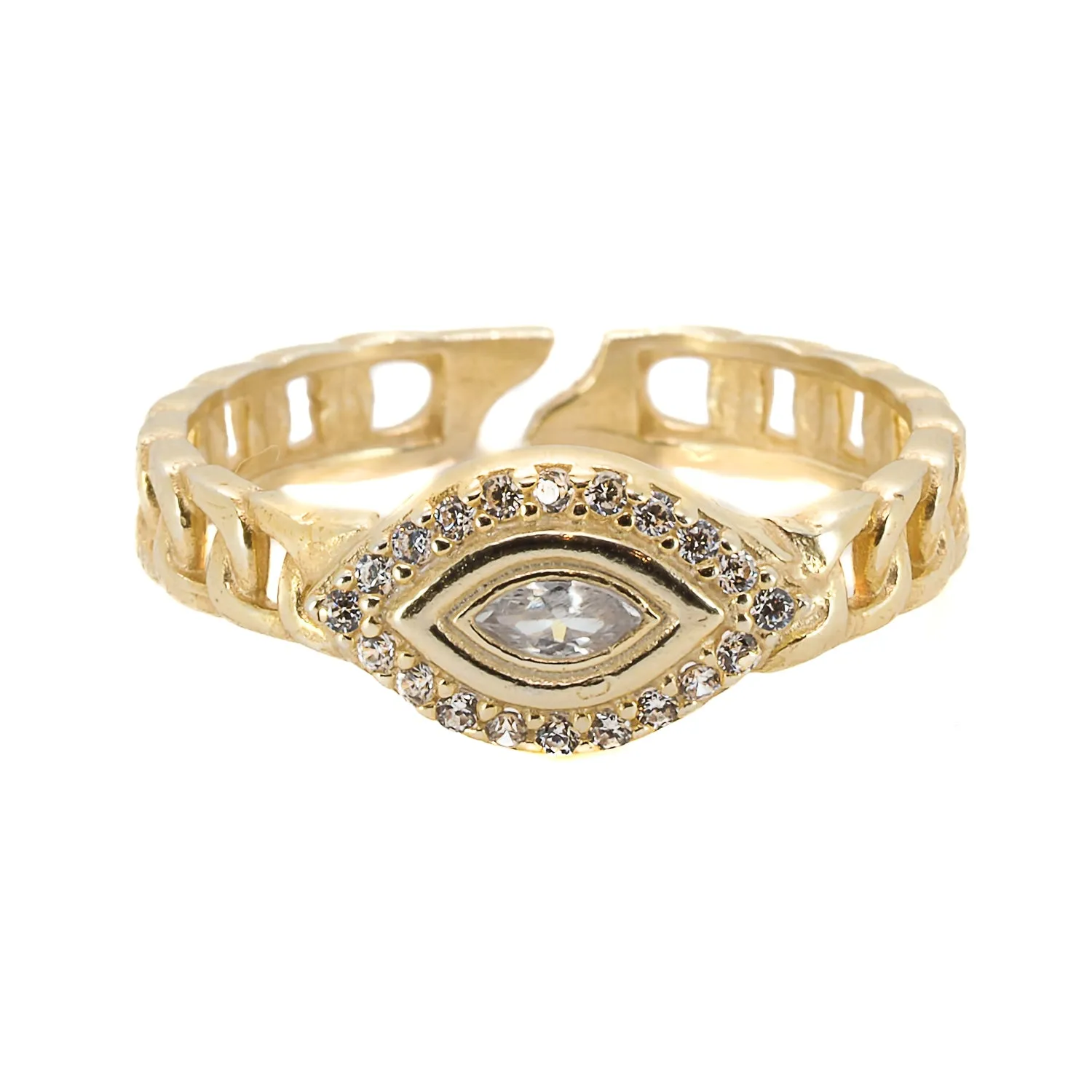 Sparkly Evil Eye Gold Ring