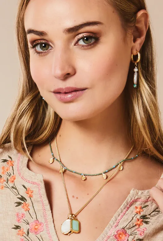 Spartina 449 Low Tide Hoop Earrings Pearl