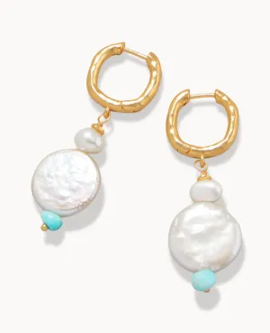 Spartina 449 Low Tide Hoop Earrings Pearl