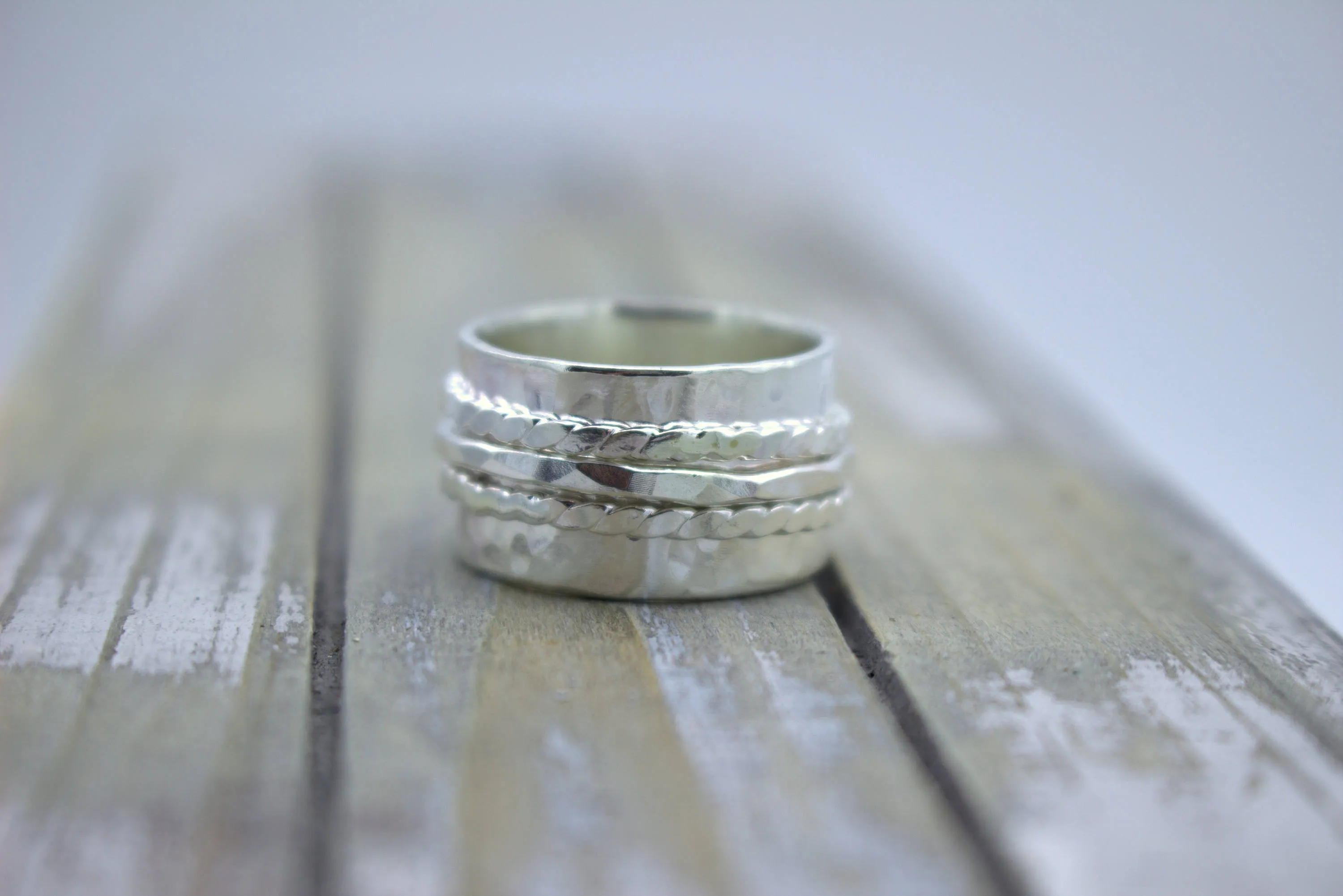 Spinner Ring - Sterling Silver Ring - Gift for her - Meditation Ring - silver - wide band ring SR110