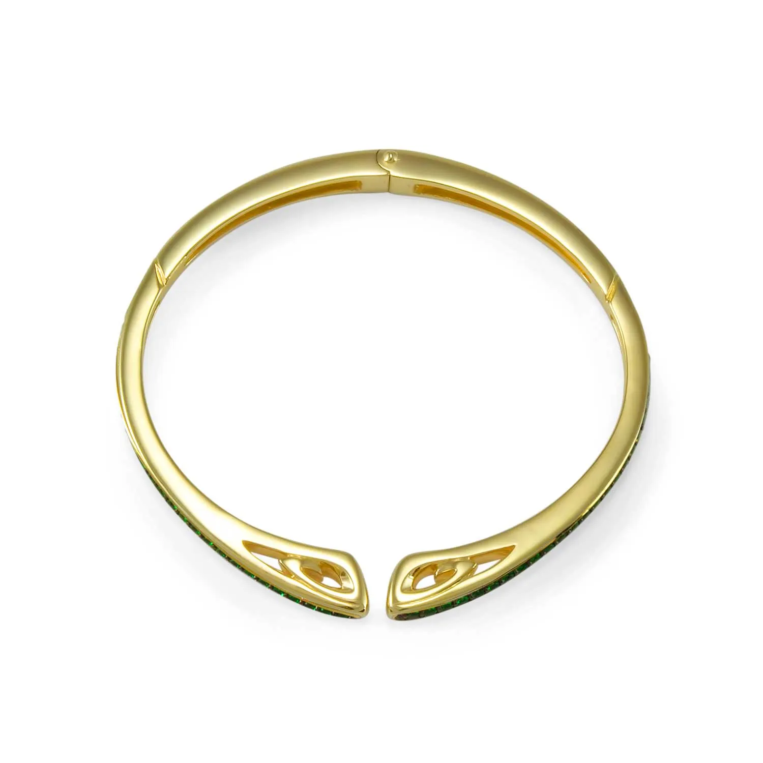 Spirit Pavé Cuff 3mm - 18K Gold Vermeil   CZ Vert