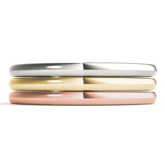Stackables Plain Tri-Tone Gold 3-Band Set Selectables