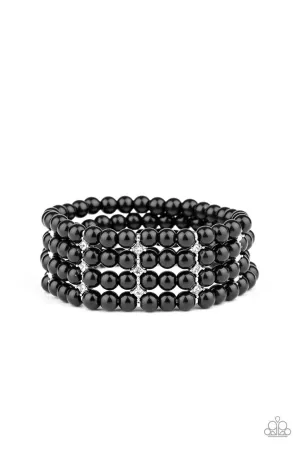 Stacked to the Top Black Paparazzi Bracelet