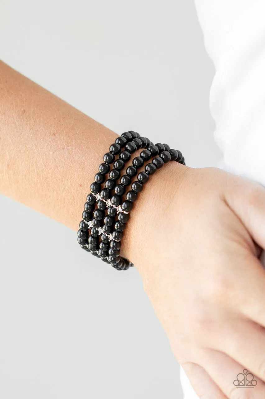 Stacked to the Top Black Paparazzi Bracelet