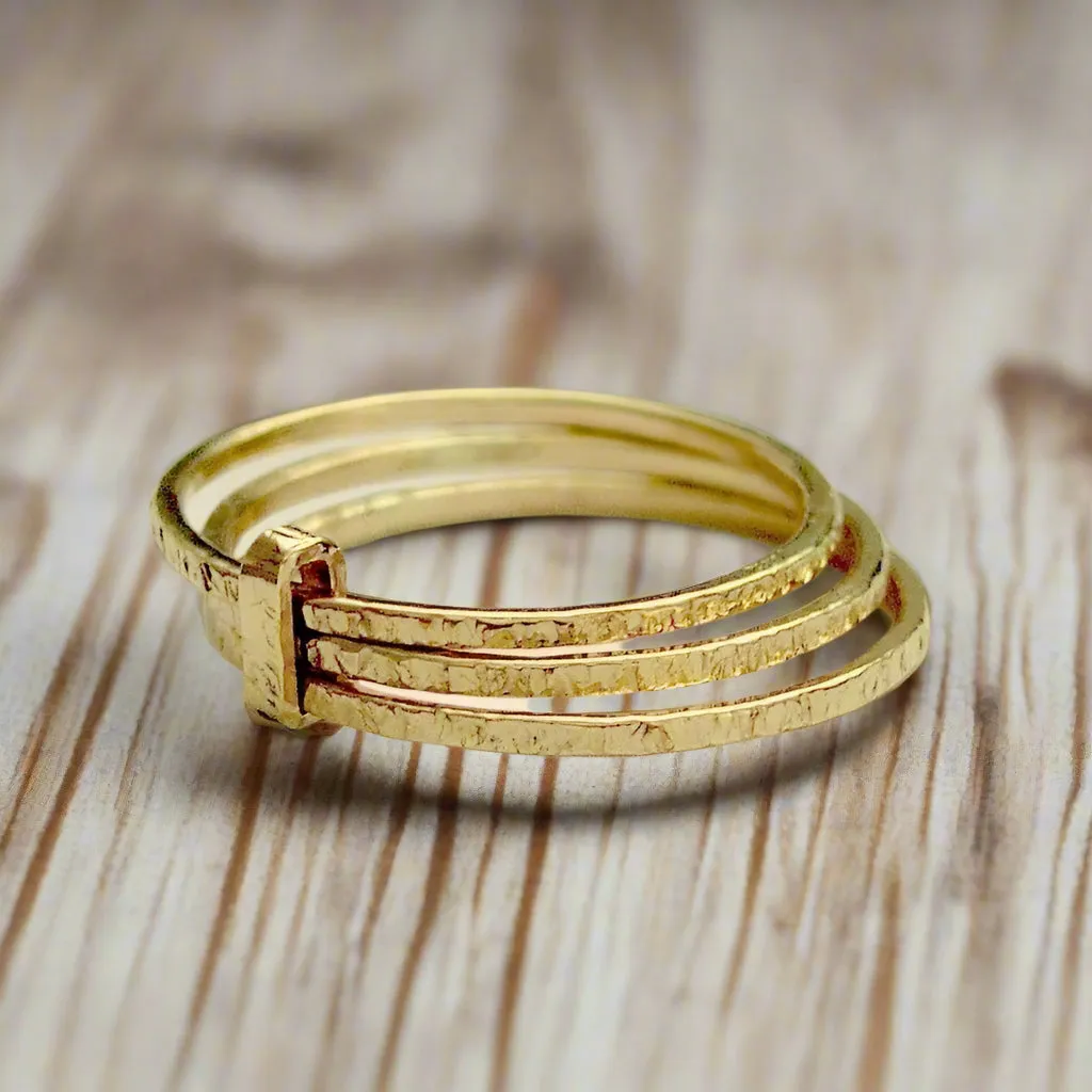 Stacking Gold Filled Triple Ring - Feeling Love.