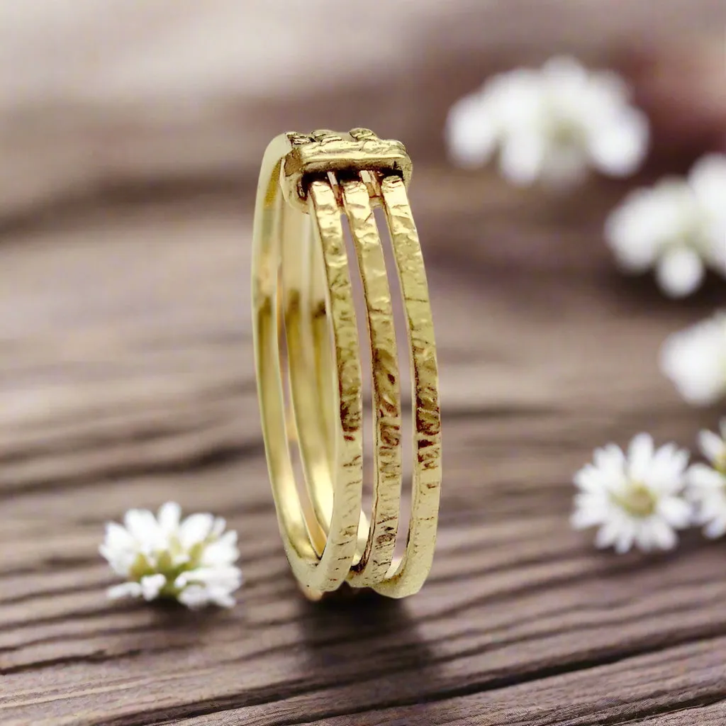 Stacking Gold Filled Triple Ring - Feeling Love.