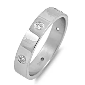 Stainless Steel CZ Band Ring