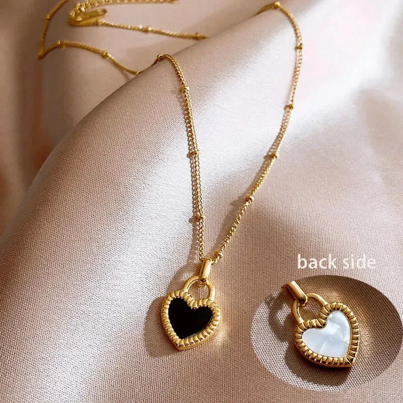 Stainless Steel Necklaces Black Exquisite Minimalist Square Pendant Choker Chains Fashion Necklace For Women Jewelry Party Gifts
