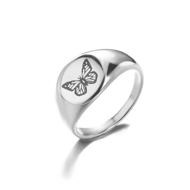 Stainless Steel Ring Simple Square Vintage  For Men