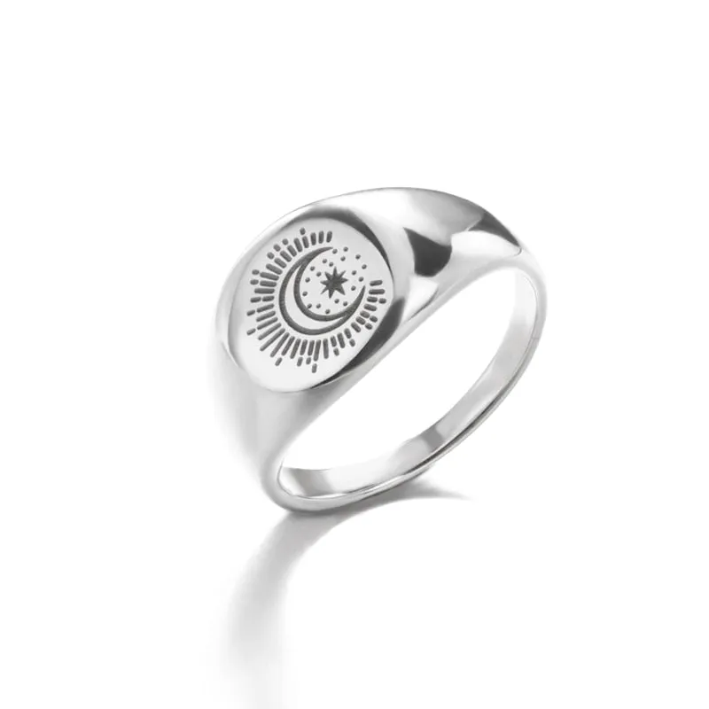 Stainless Steel Ring Simple Square Vintage  For Men