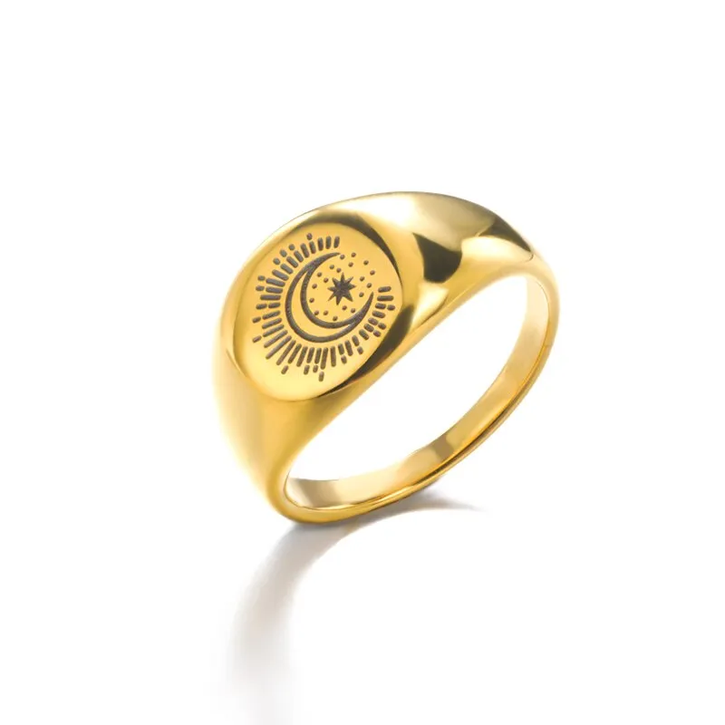 Stainless Steel Ring Simple Square Vintage  For Men
