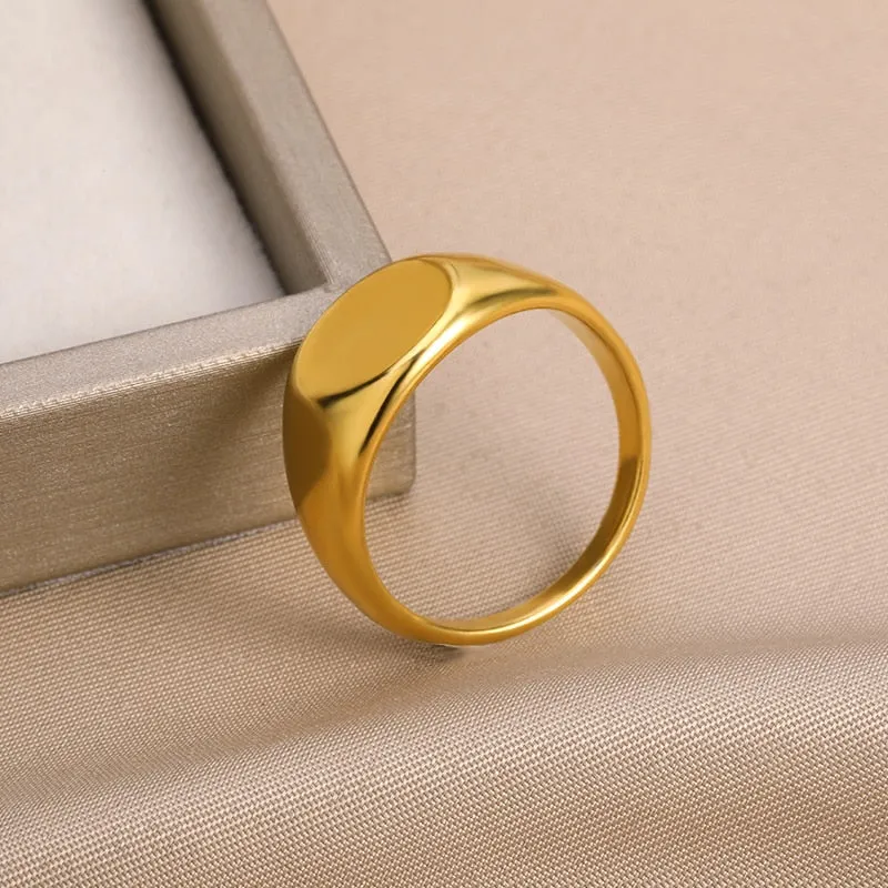 Stainless Steel Ring Simple Square Vintage  For Men