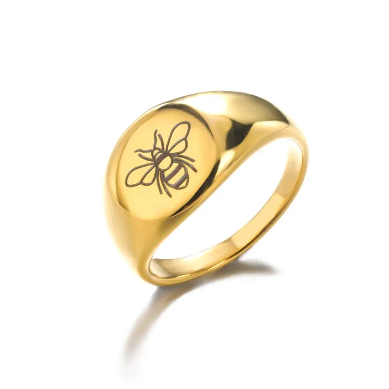 Stainless Steel Ring Simple Square Vintage  For Men