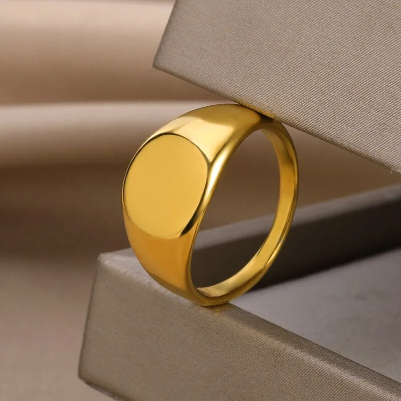 Stainless Steel Ring Simple Square Vintage  For Men