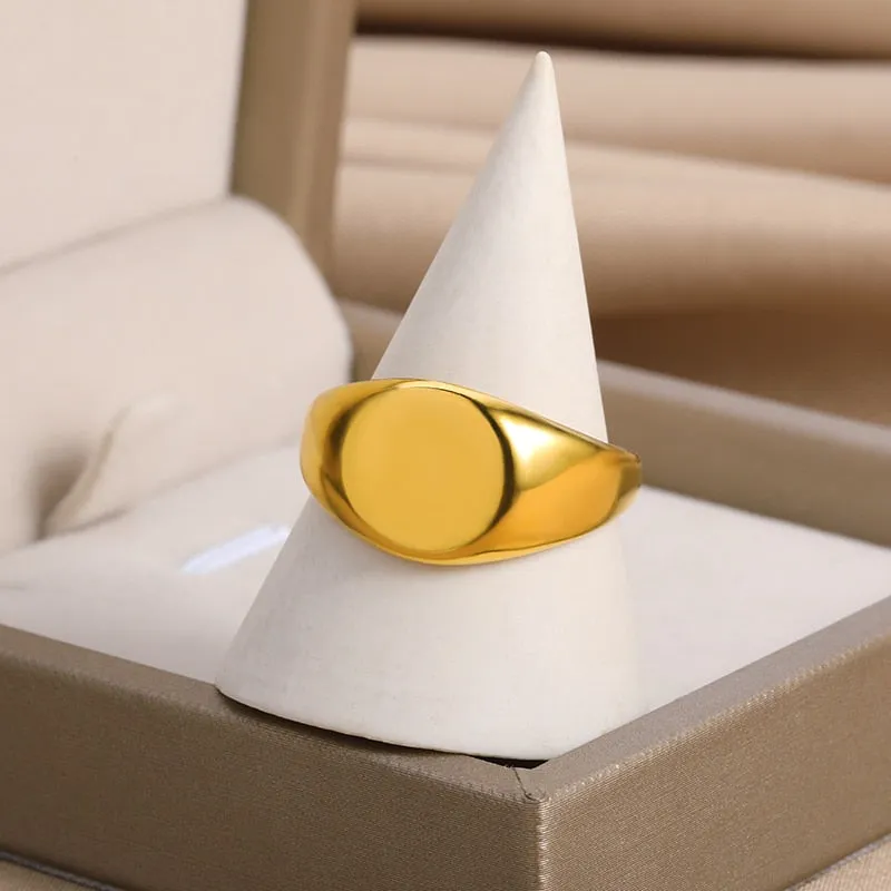 Stainless Steel Ring Simple Square Vintage  For Men