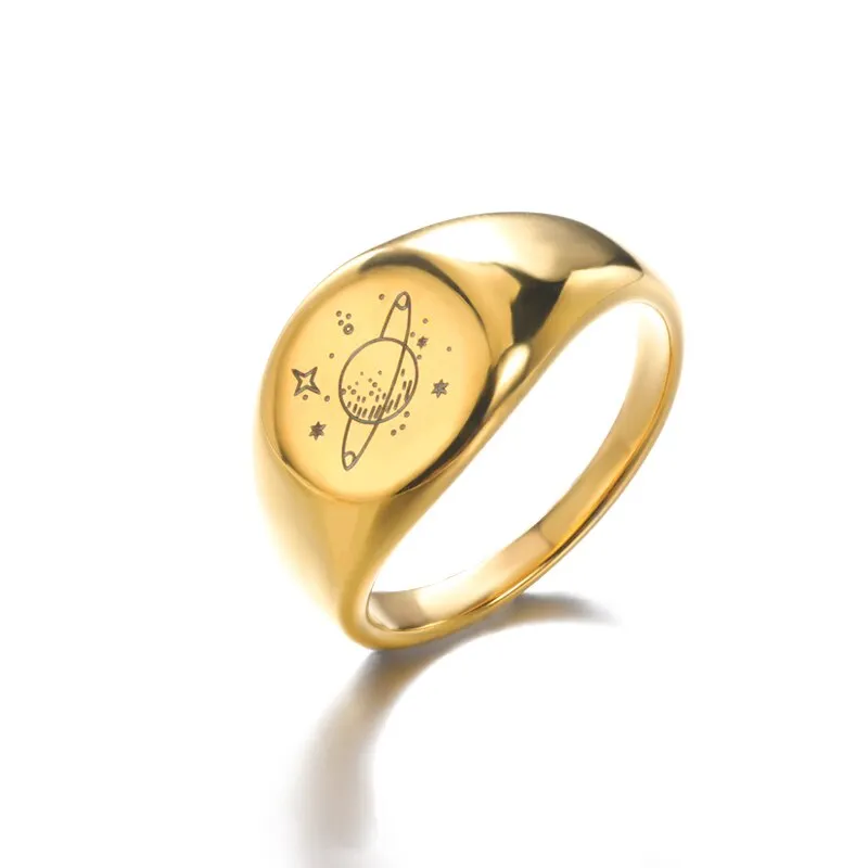 Stainless Steel Ring Simple Square Vintage  For Men
