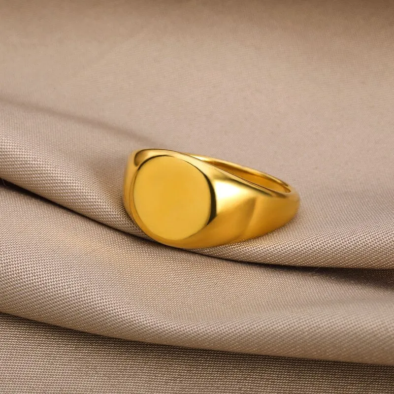 Stainless Steel Ring Simple Square Vintage  For Men