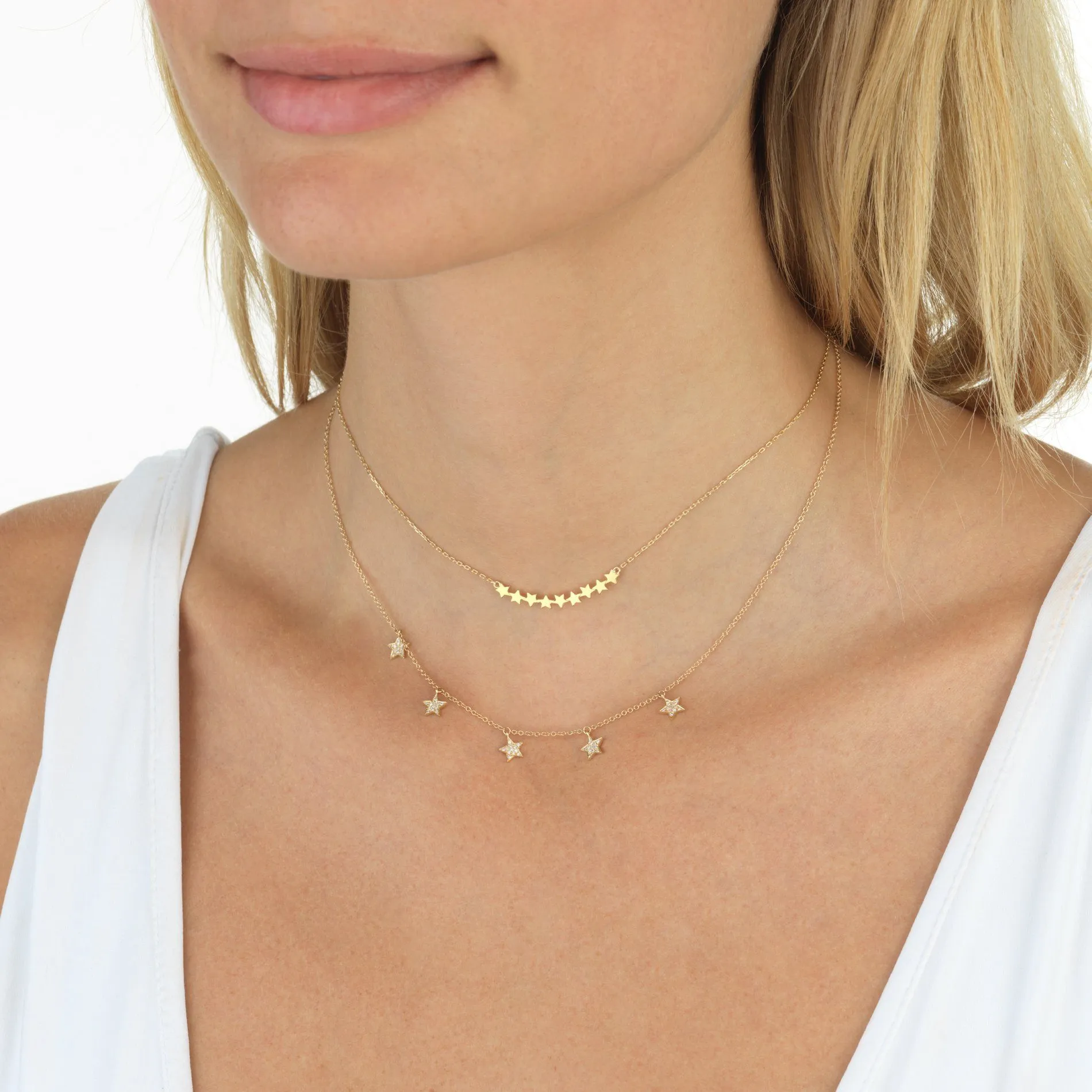 Star Bar Necklace 14K