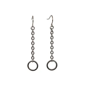 Steel Single Link Earrings - Long