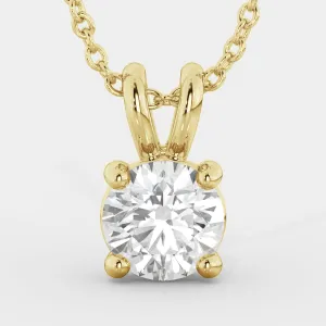 Stellar scintillation Natural Diamond Solitaire Pendant with a Yellow Necklace