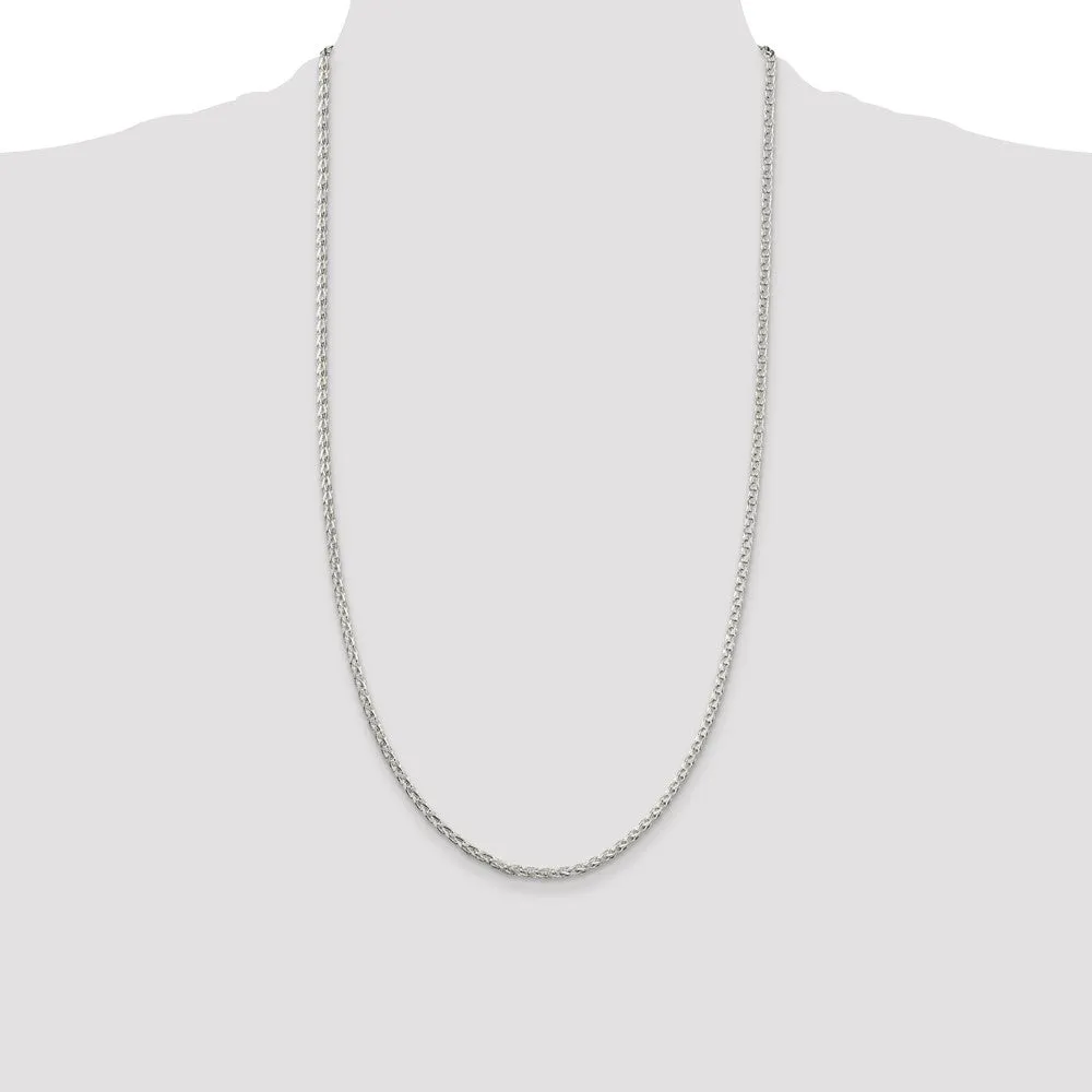 Sterling Silver 2.75mm Diamond-cut Spiga Chain