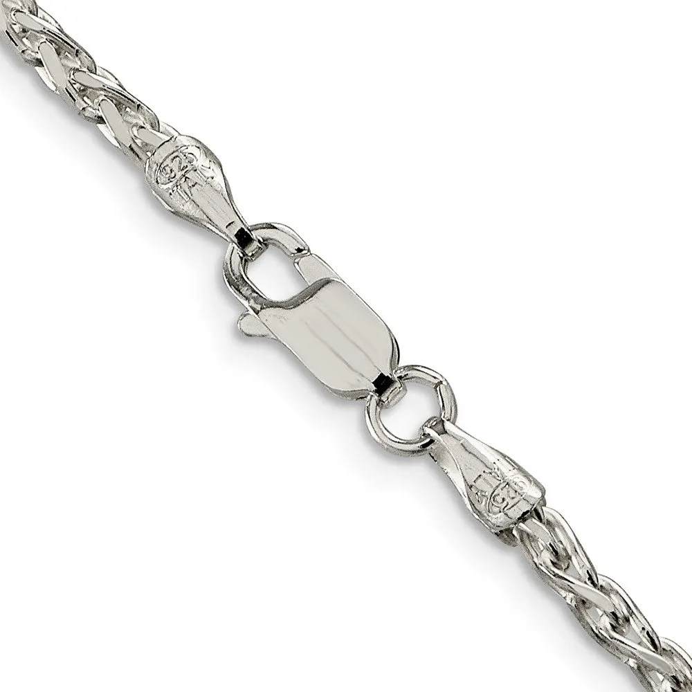 Sterling Silver 2.75mm Diamond-cut Spiga Chain