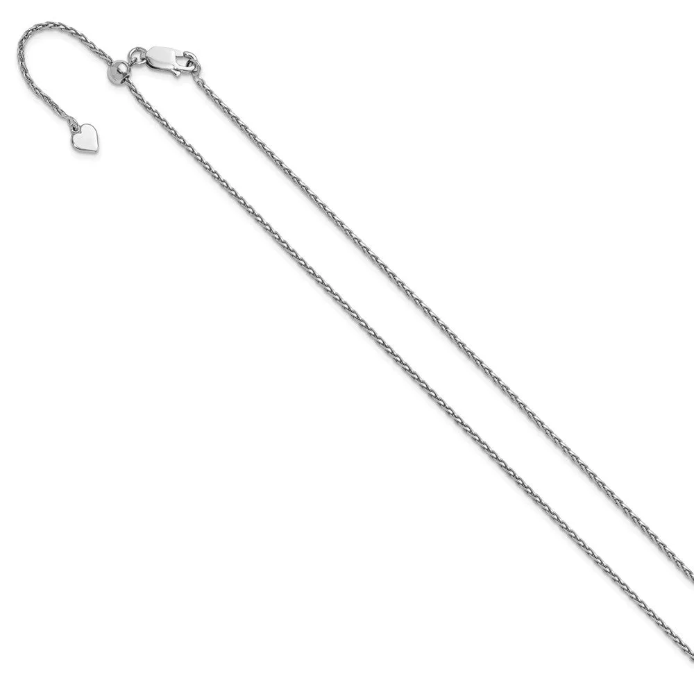 Sterling Silver Adjustable 1.5mm Dimond-cut Spiga Chain