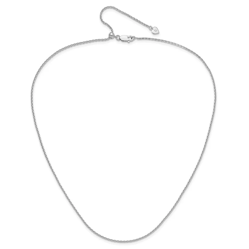 Sterling Silver Adjustable 1.5mm Dimond-cut Spiga Chain